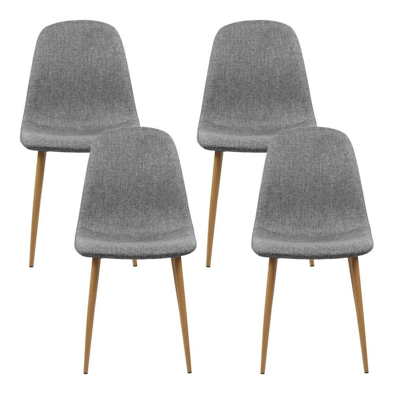Artiss 4x Adamas Fabric Dining Chairs - Light Grey - John Cootes