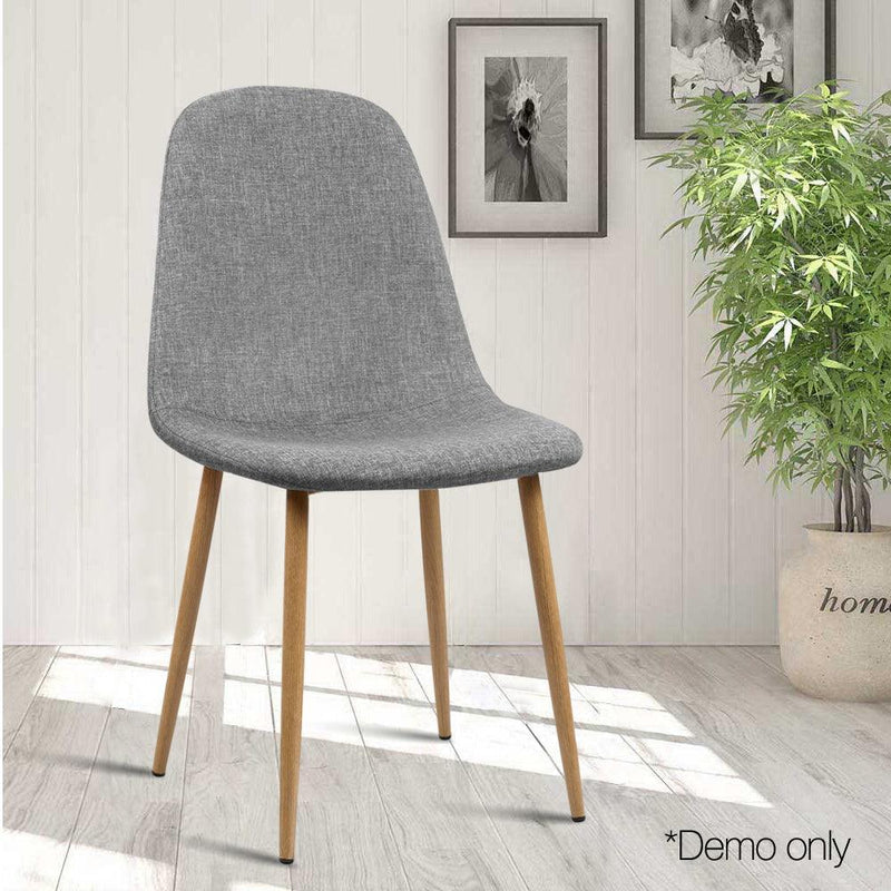 Artiss 4x Adamas Fabric Dining Chairs - Light Grey - John Cootes