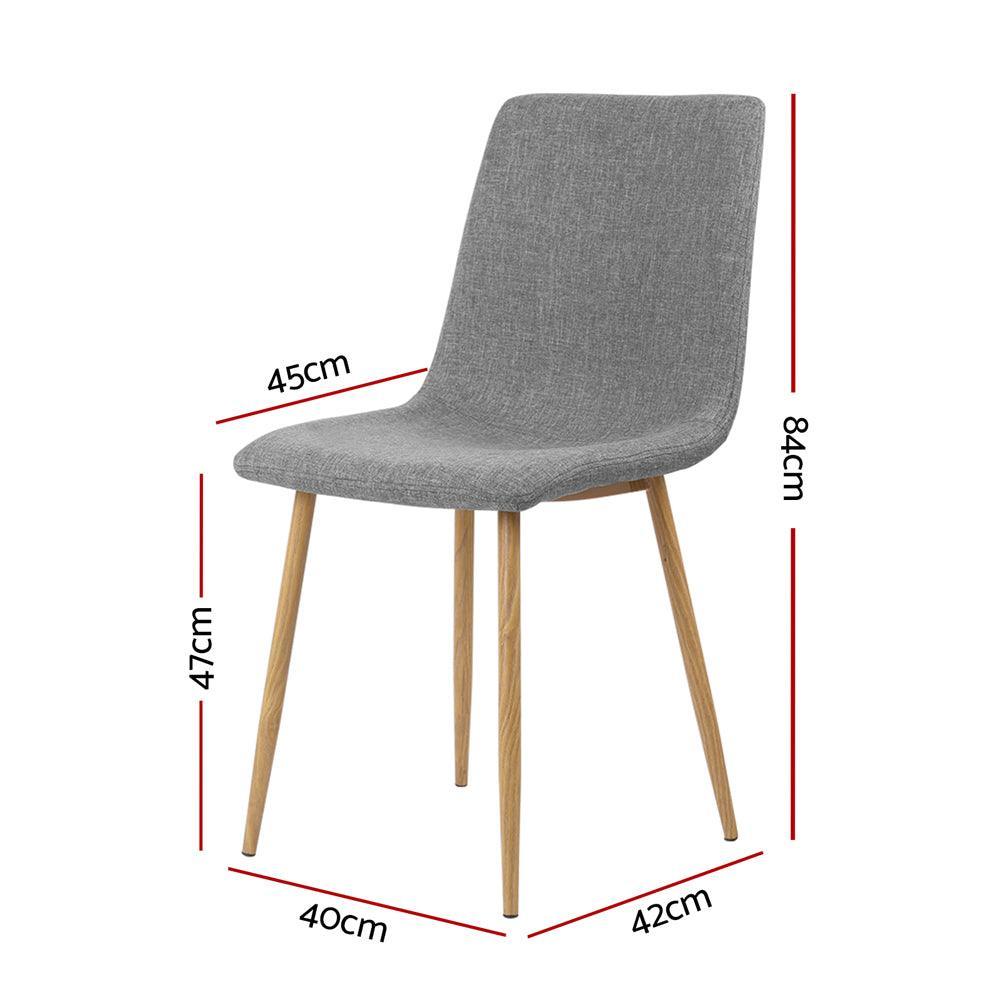 Artiss 4X Collins Dining Chairs - Light Grey - John Cootes