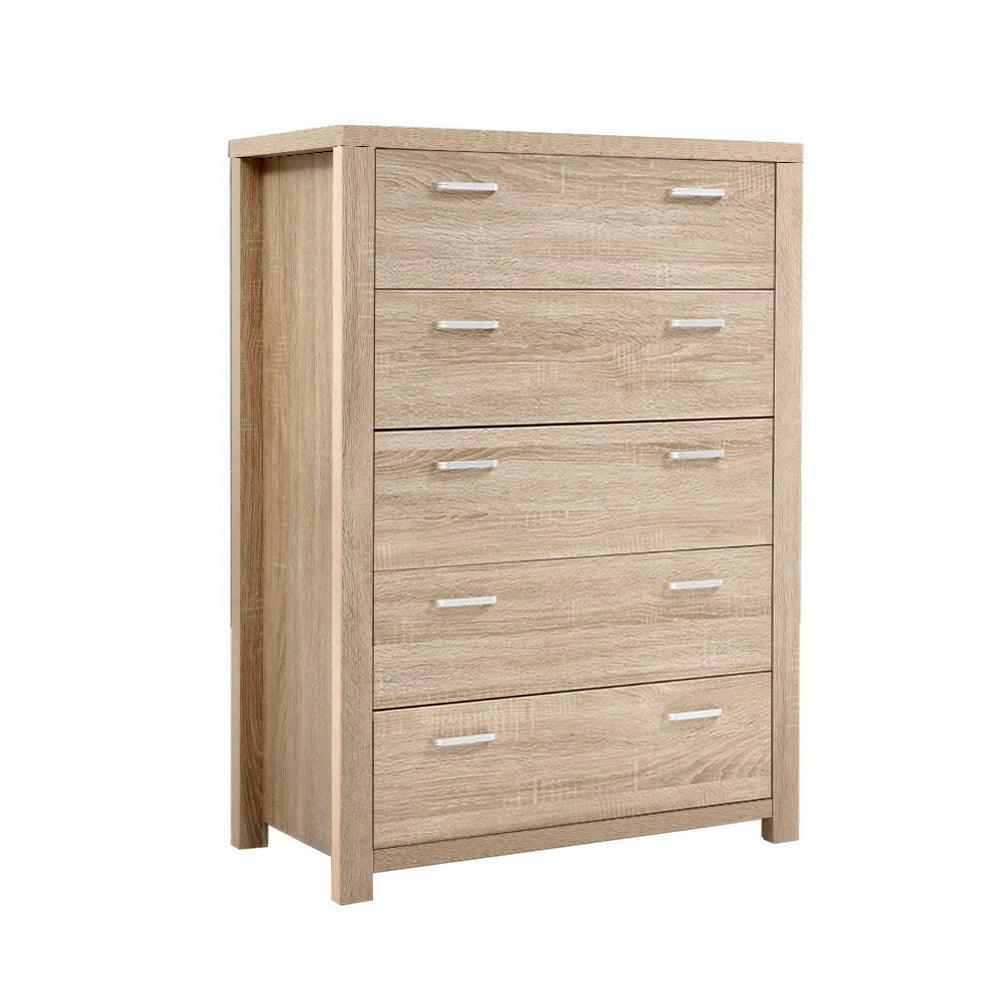 Artiss 5 Chest of Drawers Tallboy Dresser Table Bedroom Storage Cabinet - John Cootes