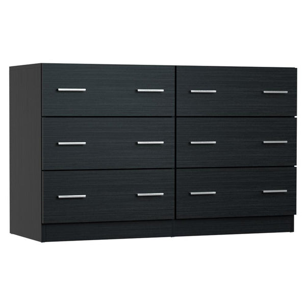 Artiss 6 Chest of Drawers Cabinet Dresser Table Tallboy Lowboy Storage Black - John Cootes