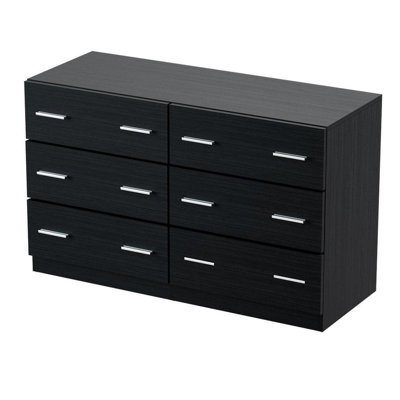 Artiss 6 Chest of Drawers Cabinet Dresser Table Tallboy Lowboy Storage Black - John Cootes