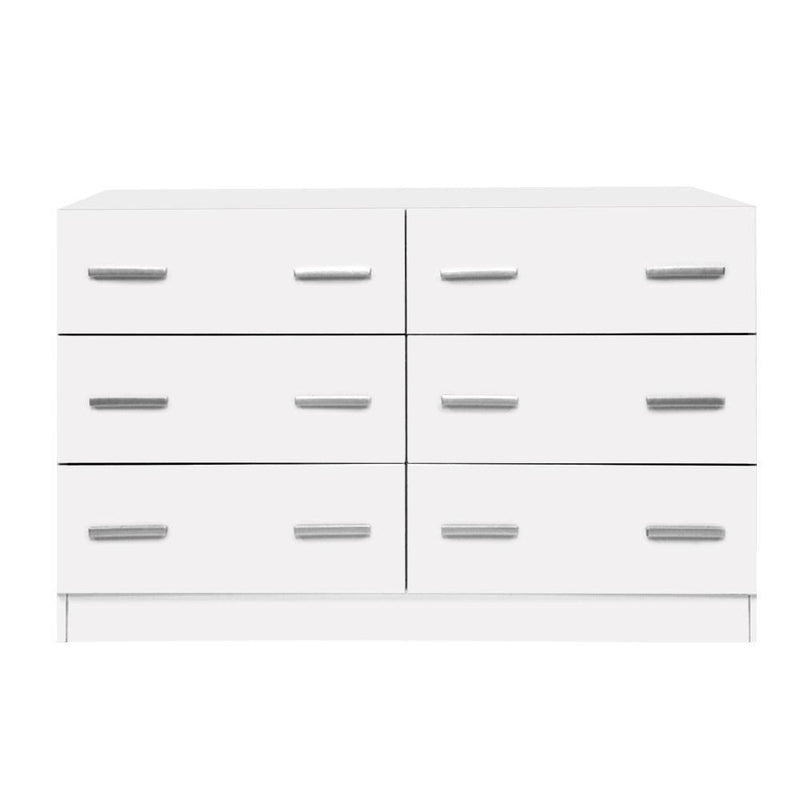 Artiss 6 Chest of Drawers Cabinet Dresser Tallboy Lowboy Storage Bedroom White - John Cootes