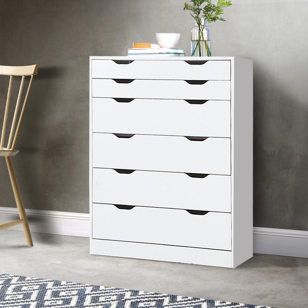 Artiss 6 Chest of Drawers Tallboy Cabinet Storage Dresser Table Bedroom Storage - John Cootes