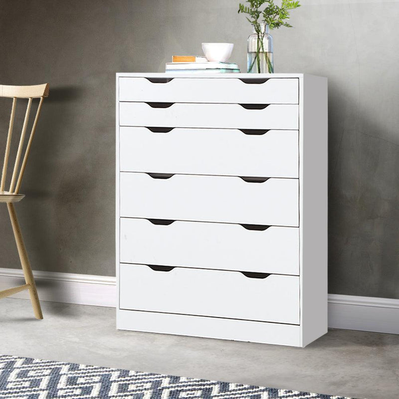 Artiss 6 Chest of Drawers Tallboy Cabinet Storage Dresser Table Bedroom Storage - John Cootes