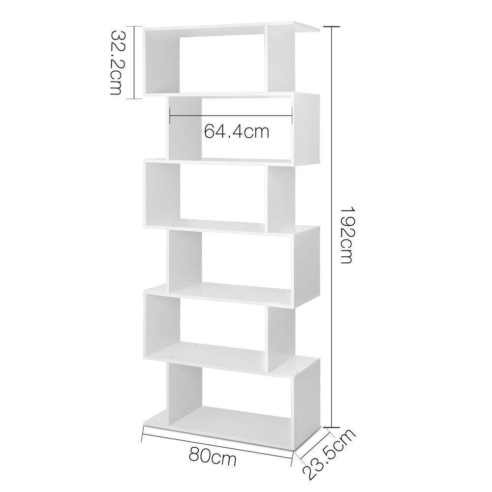 Artiss 6 Tier Display Shelf - White - John Cootes