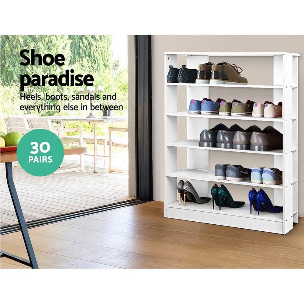 Artiss 6-Tier Shoe Rack Cabinet - White - John Cootes