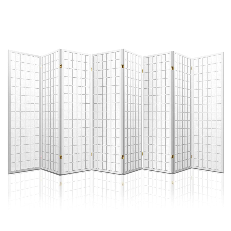 Artiss 8 Panel Room Divider Privacy Screen Dividers Stand Oriental Vintage White - John Cootes