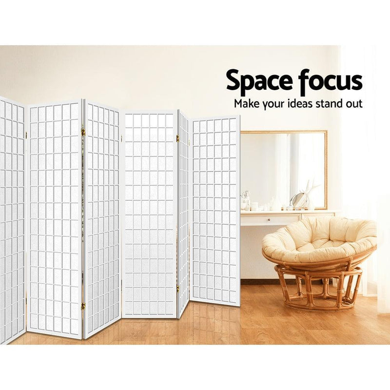 Artiss 8 Panel Room Divider Privacy Screen Dividers Stand Oriental Vintage White - John Cootes