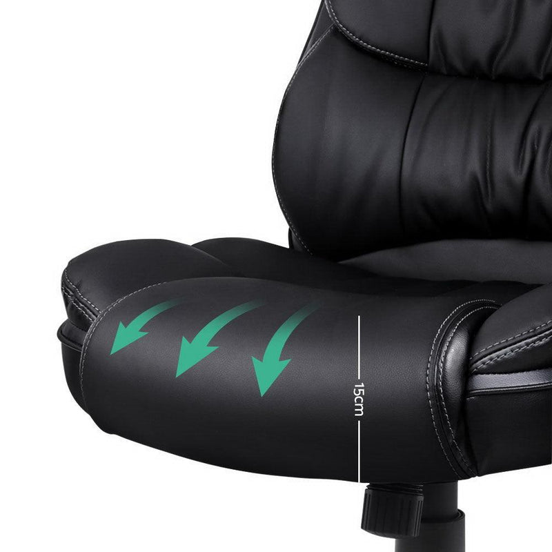 Artiss 8 Point PU Leather Reclining Massage Chair - Black - John Cootes