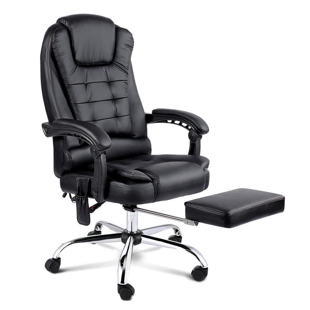 Artiss 8 Point Reclining Massage Chair - Black - John Cootes