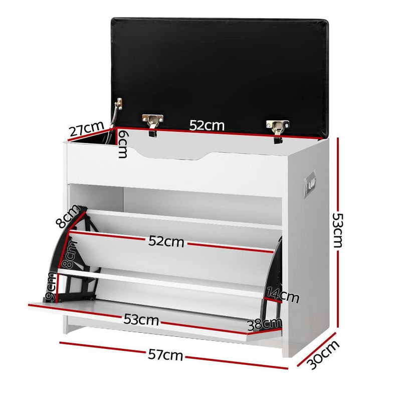 Artiss Adjustable 3 Tier Storage Cupboard - White - John Cootes