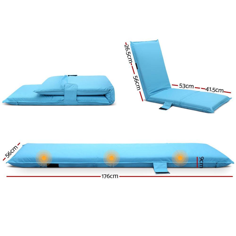 Artiss Adjustable Beach Sun Pool Lounger - Blue - John Cootes