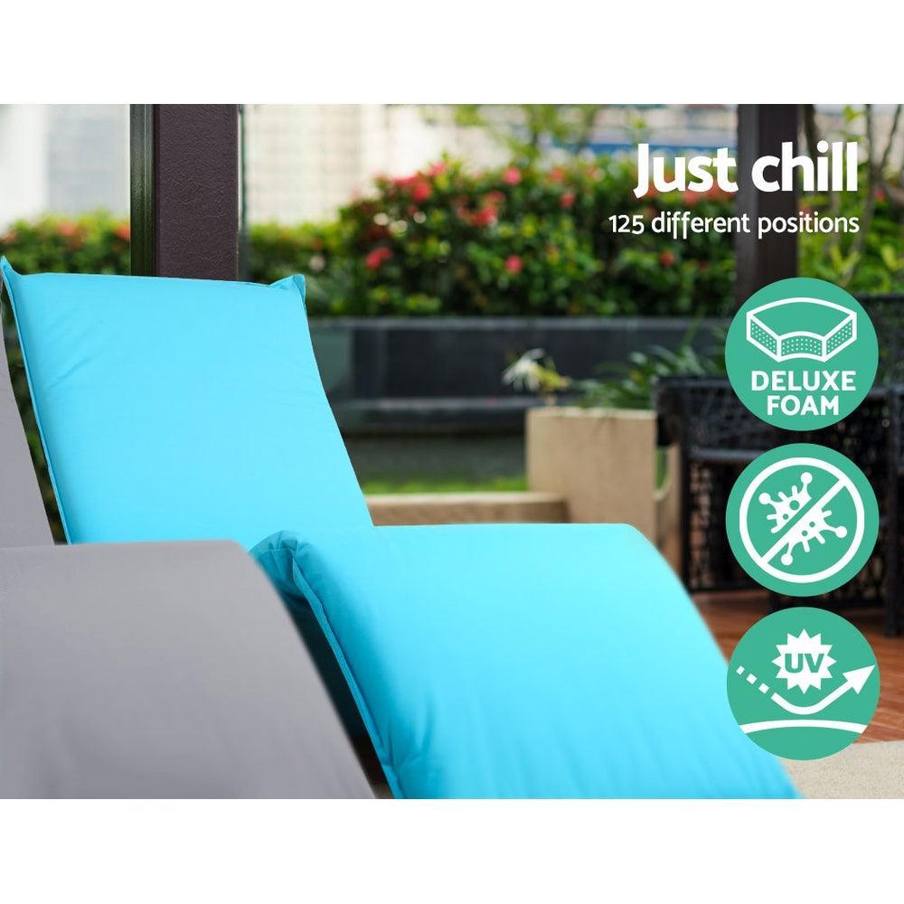 Artiss Adjustable Beach Sun Pool Lounger - Blue - John Cootes