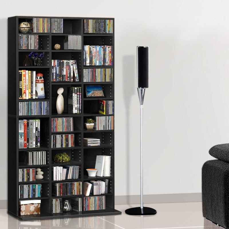 Artiss Adjustable Book Storage Shelf Rack Unit - Black - John Cootes