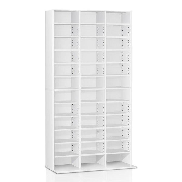 Artiss Adjustable Book Storage Shelf Rack Unit - White - John Cootes