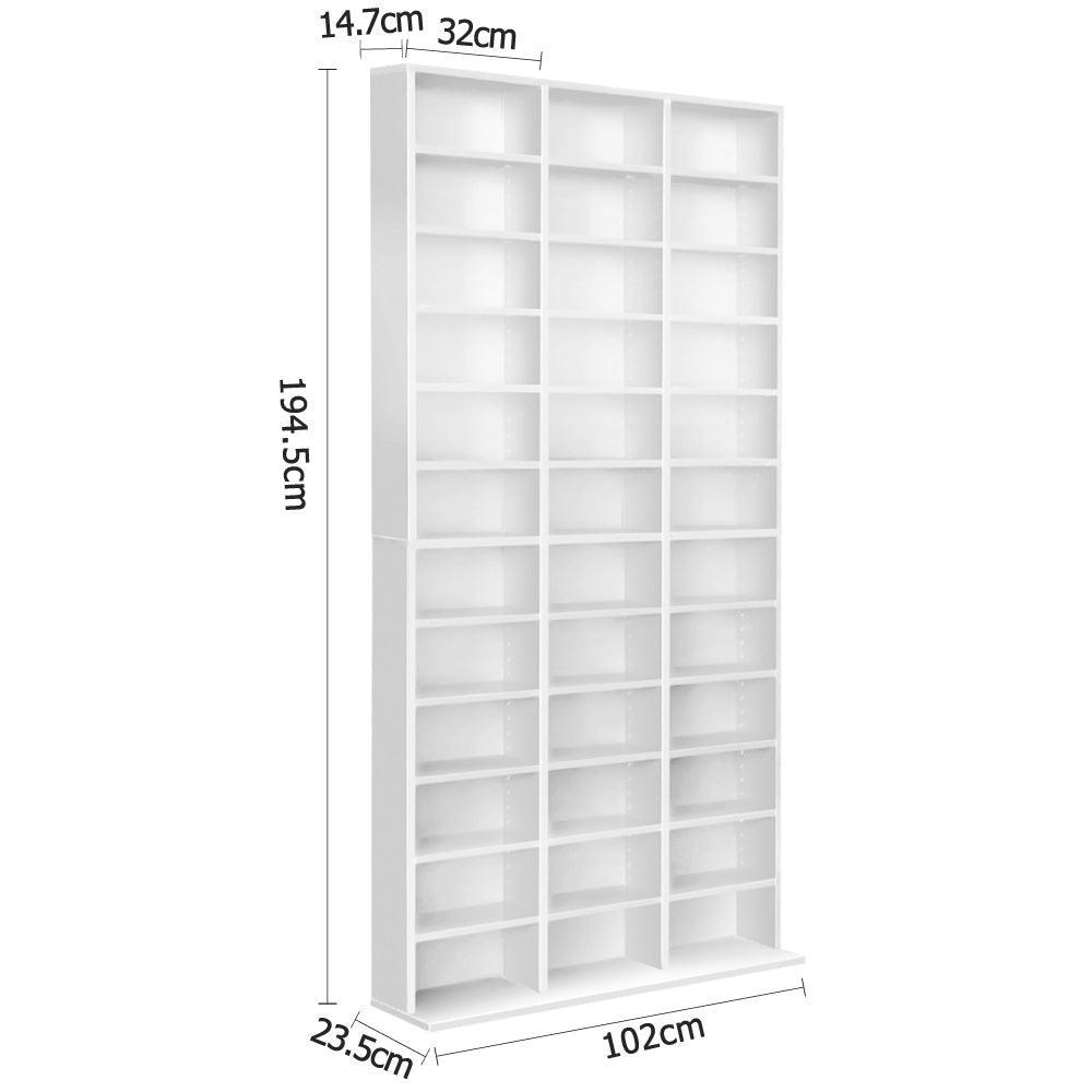 Artiss Adjustable Book Storage Shelf Rack Unit - White - John Cootes