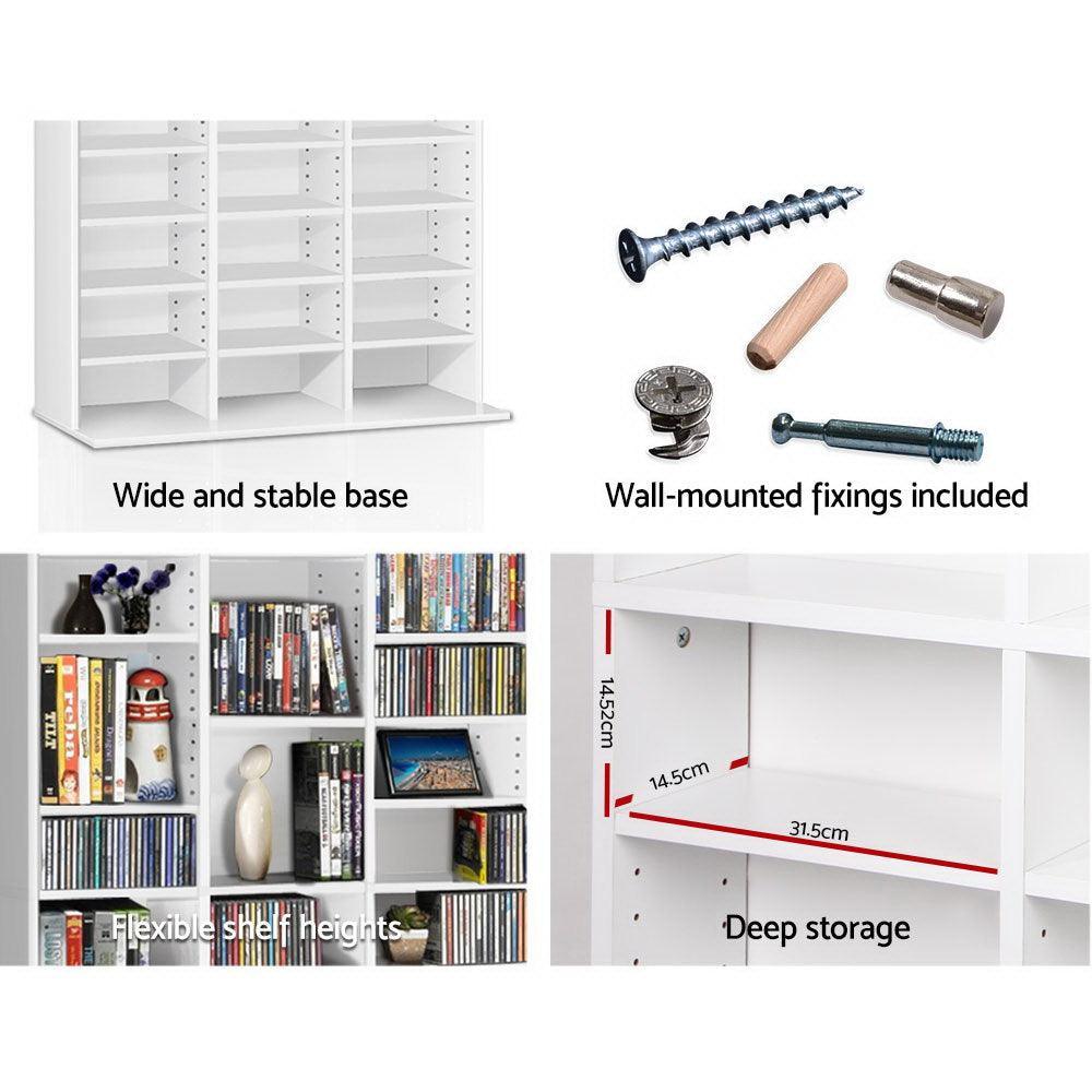 Artiss Adjustable Book Storage Shelf Rack Unit - White - John Cootes