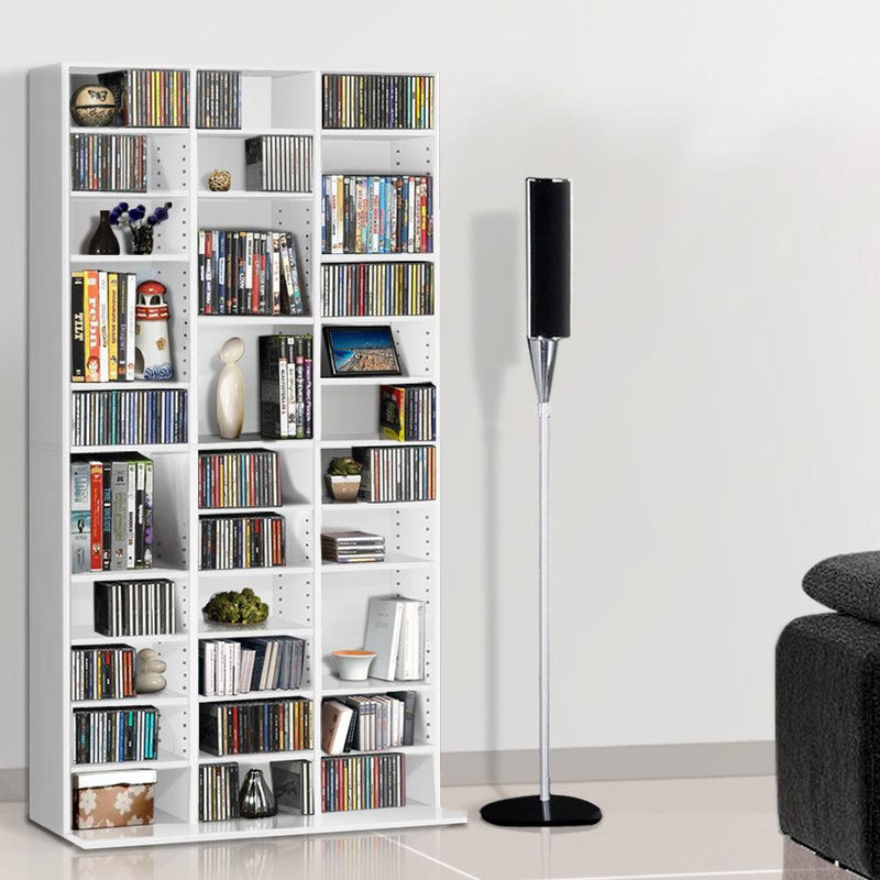 Artiss Adjustable Book Storage Shelf Rack Unit - White - John Cootes