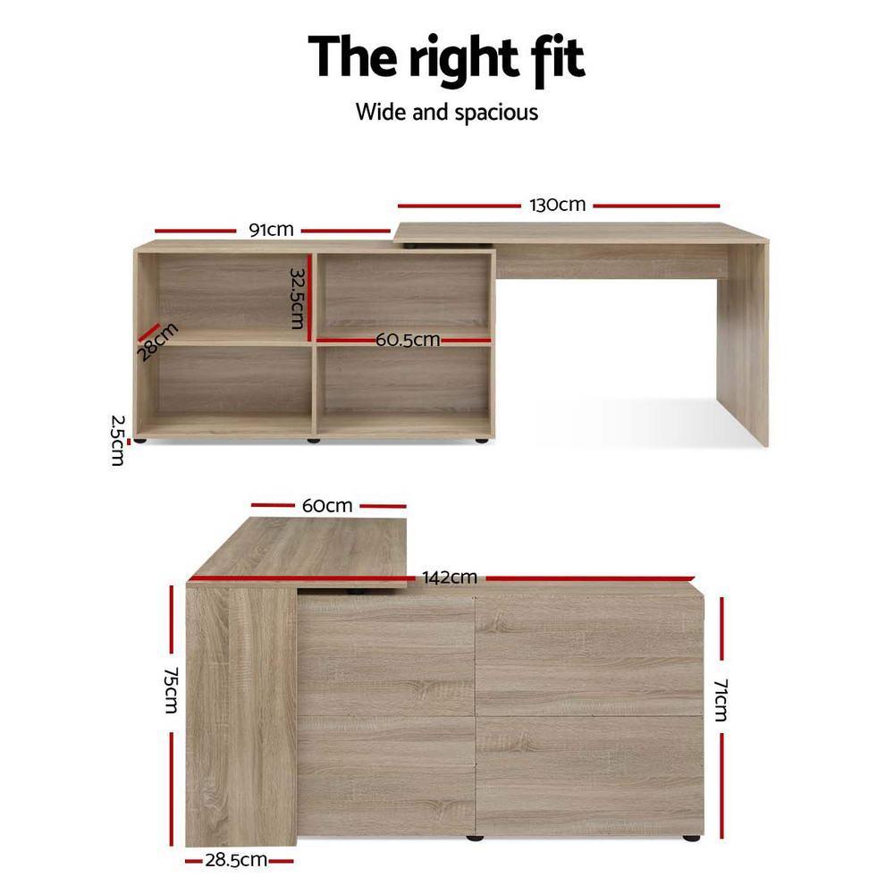 Artiss Alban Computer Desk Workstation with 4-Cube Bookcase - John Cootes