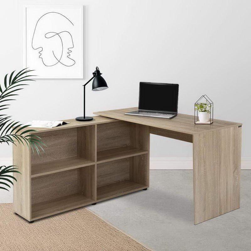 Artiss Alban Computer Desk Workstation with 4-Cube Bookcase - John Cootes