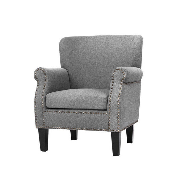 Artiss Armchair Accent Chair Retro Armchairs Lounge Accent Chair Single Sofa Linen Fabric Seat Grey - John Cootes