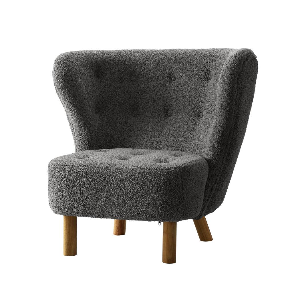 Artiss Armchair Lounge Accent Chair Armchairs Couch Chairs Sofa Bedroom Charcoal - John Cootes