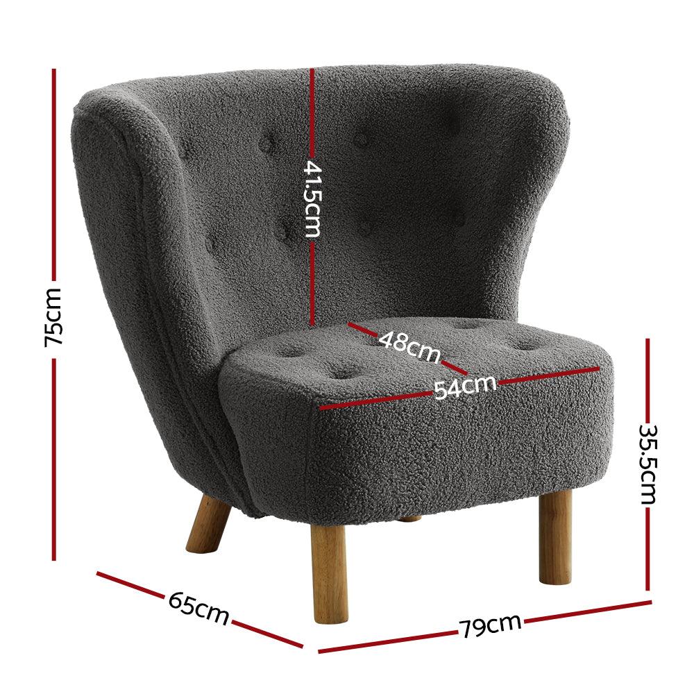 Artiss Armchair Lounge Accent Chair Armchairs Couch Chairs Sofa Bedroom Charcoal - John Cootes