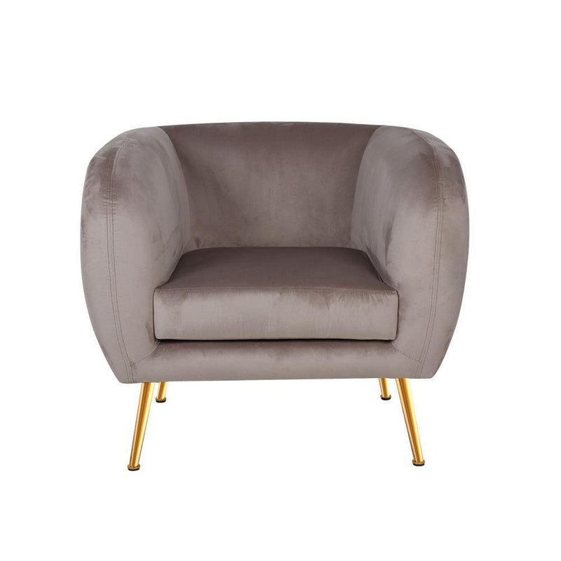 Artiss Armchair Lounge Arm Chair Sofa Accent Armchairs Chairs Couch Velvet Beige - John Cootes