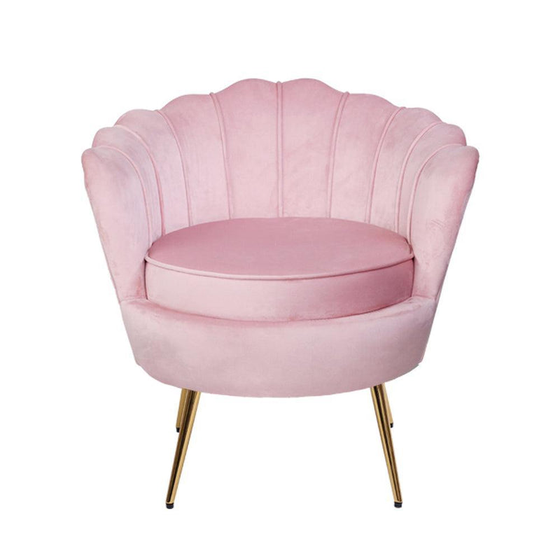 Artiss Armchair Lounge Chair Accent Armchairs Retro Single Sofa Velvet Pink - John Cootes
