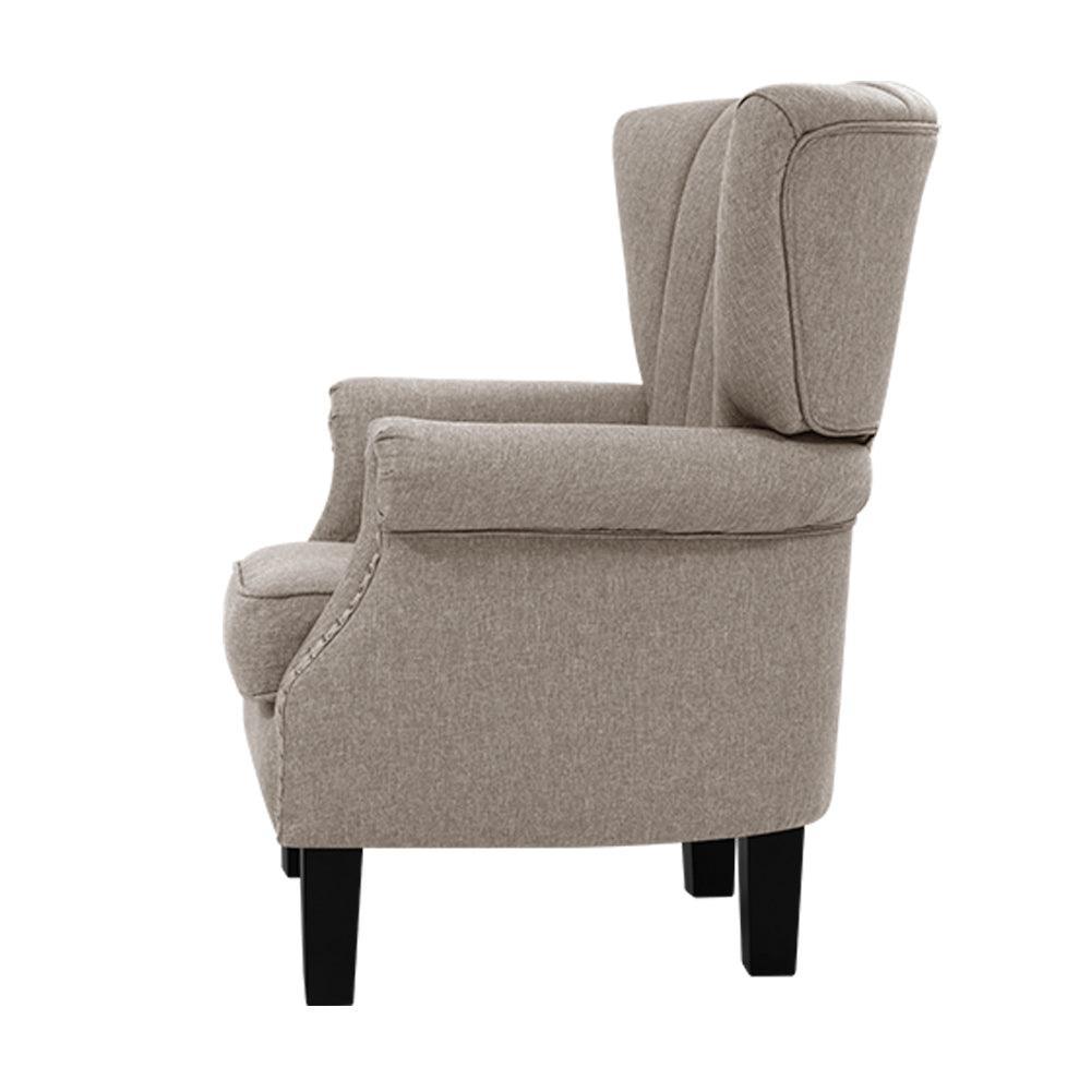 Artiss Armchair Lounge Chair Accent Chairs Armchairs Fabric Single Sofa Beige - John Cootes