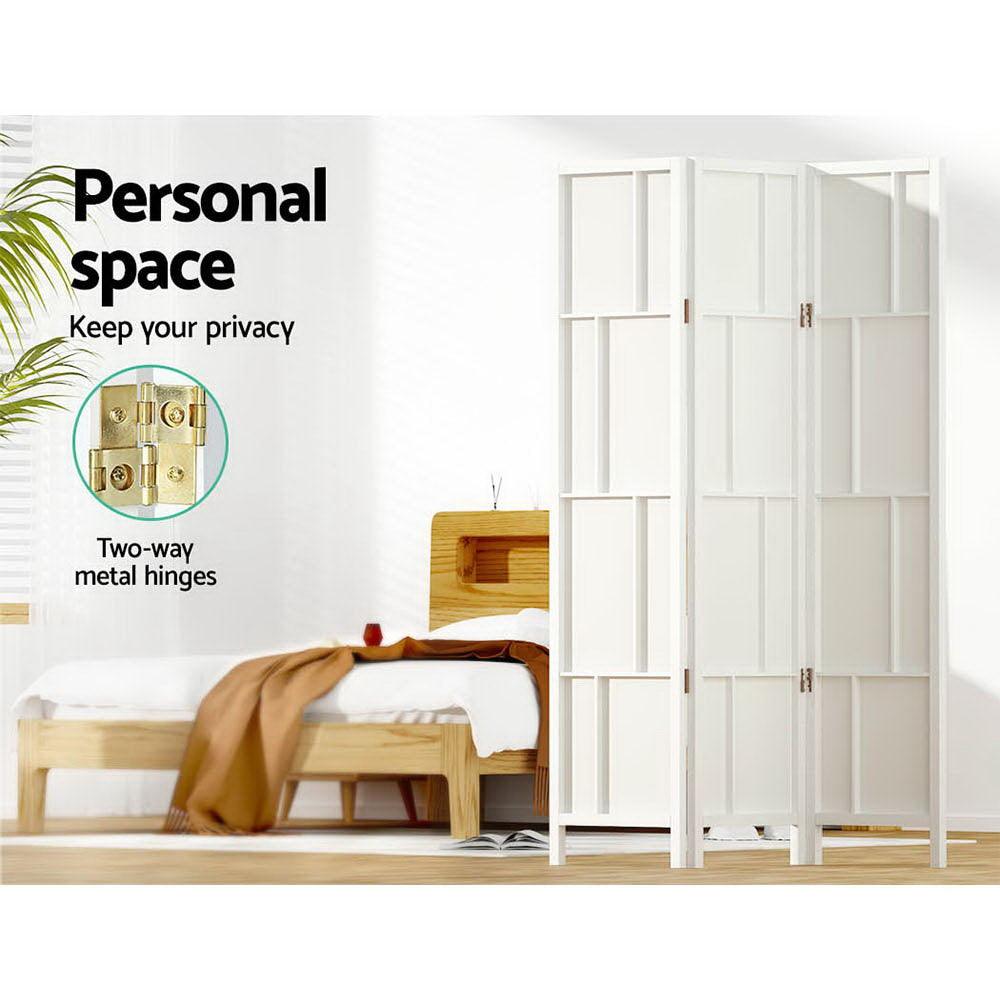 Artiss Ashton Room Divider Screen Privacy Wood Dividers Stand 3 Panel White - John Cootes