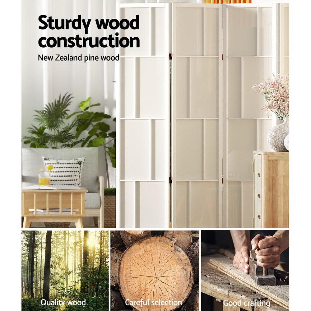 Artiss Ashton Room Divider Screen Privacy Wood Dividers Stand 3 Panel White - John Cootes