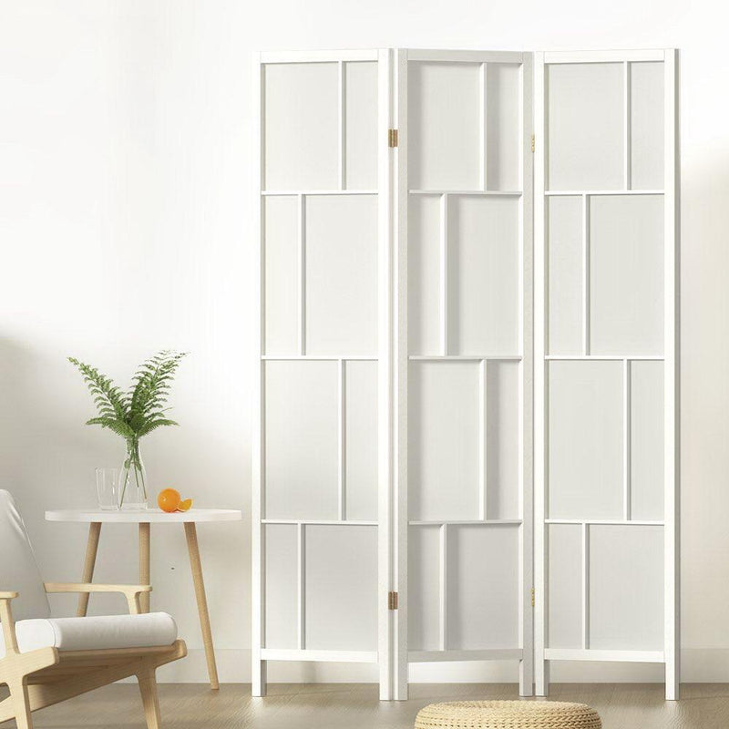 Artiss Ashton Room Divider Screen Privacy Wood Dividers Stand 3 Panel White - John Cootes