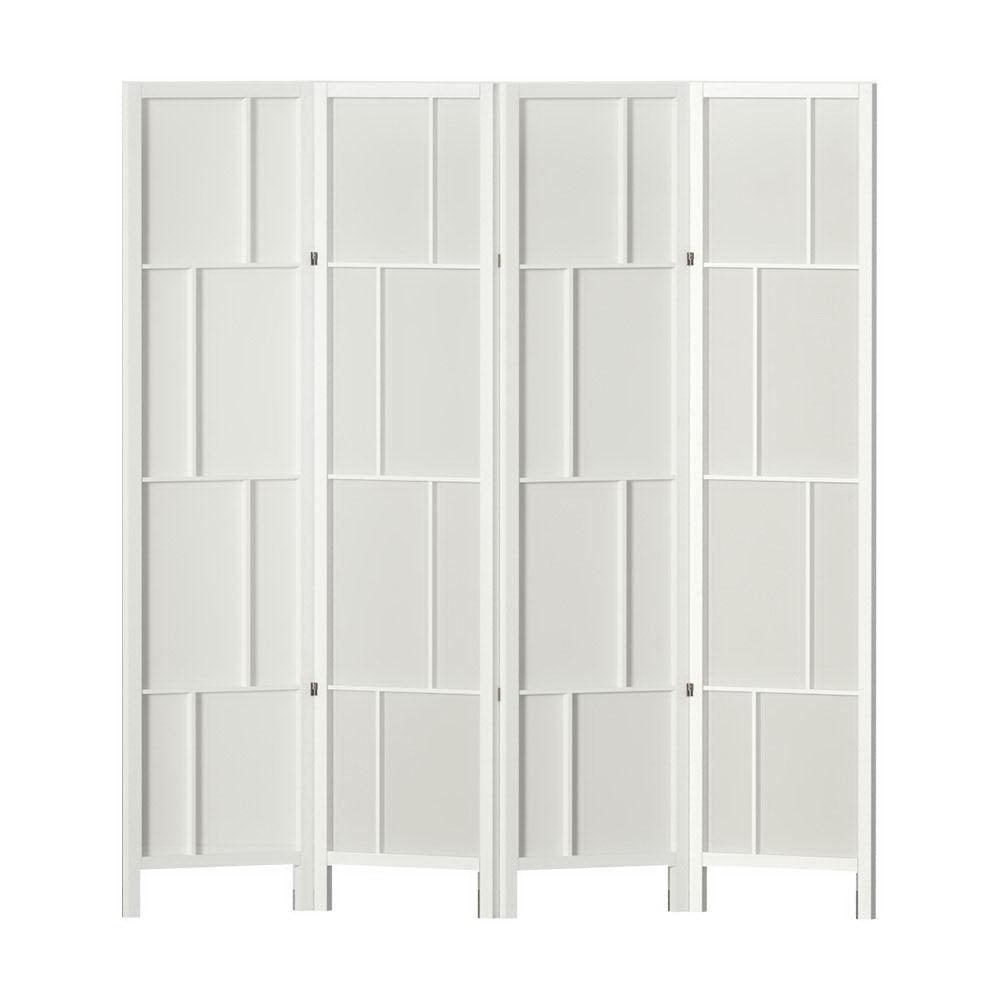 Artiss Ashton Room Divider Screen Privacy Wood Dividers Stand 4 Panel White - John Cootes