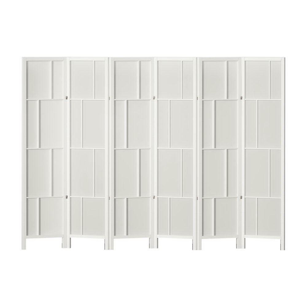 Artiss Ashton Room Divider Screen Privacy Wood Dividers Stand 6 Panel White - John Cootes