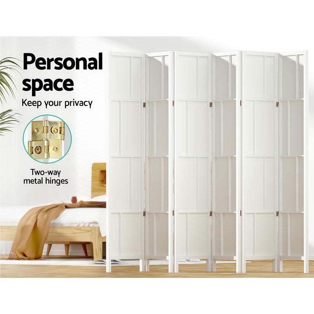 Artiss Ashton Room Divider Screen Privacy Wood Dividers Stand 6 Panel White - John Cootes