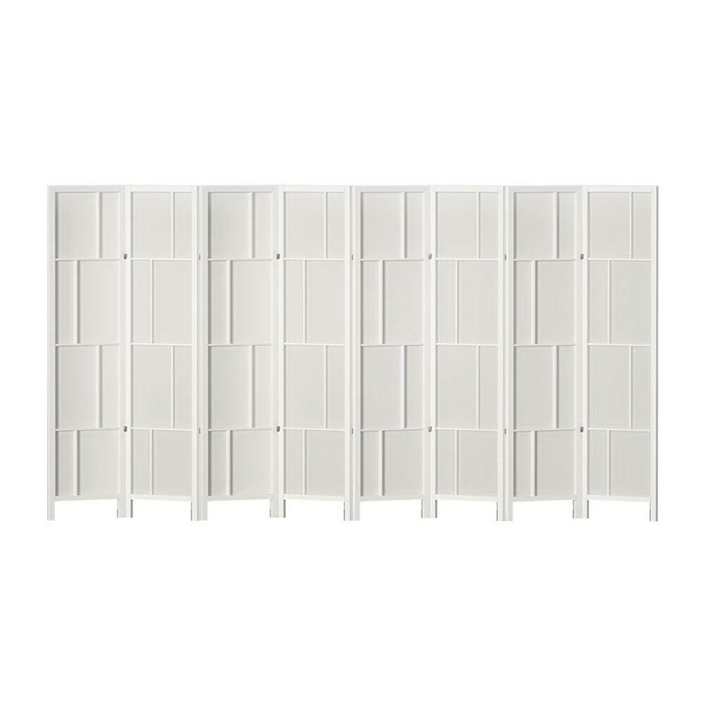 Artiss Ashton Room Divider Screen Privacy Wood Dividers Stand 8 Panel White - John Cootes