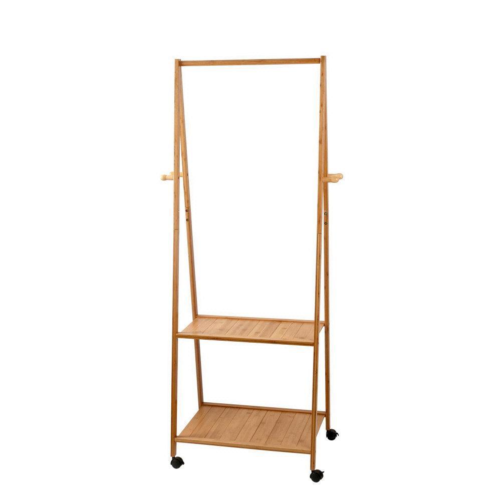 Artiss Bamboo Hanger Stand Wooden Clothes Rack Display Shelf - John Cootes