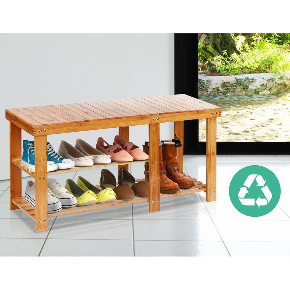 Artiss Bamboo Shoe Rack Bench - John Cootes