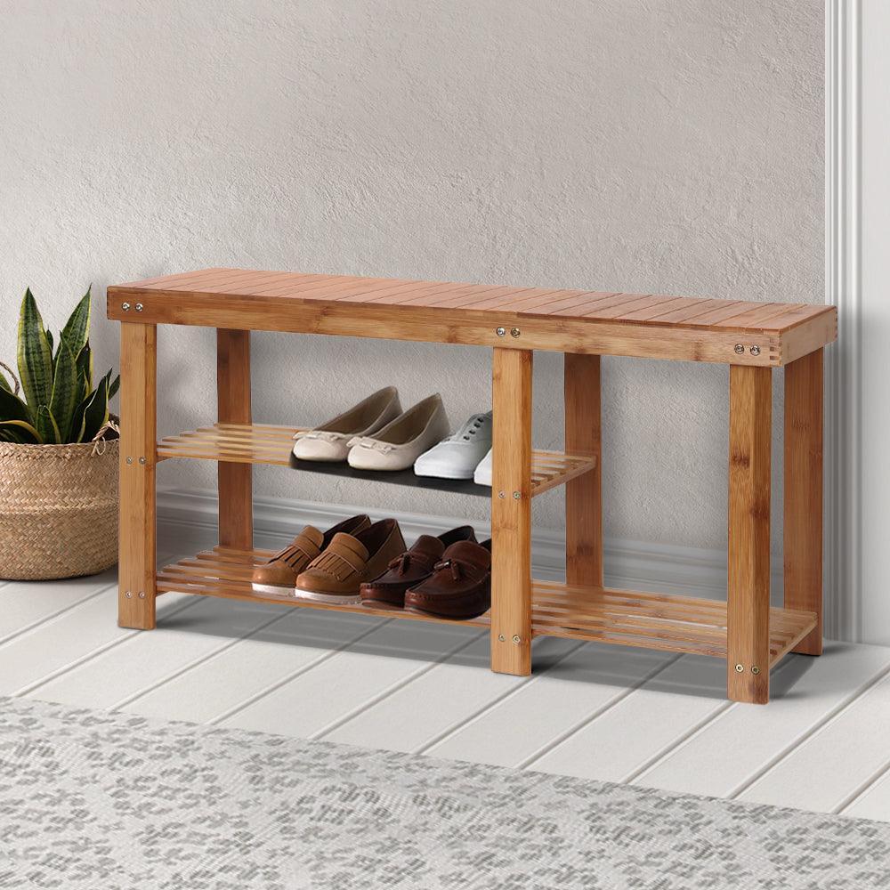 Artiss Bamboo Shoe Rack Bench - John Cootes