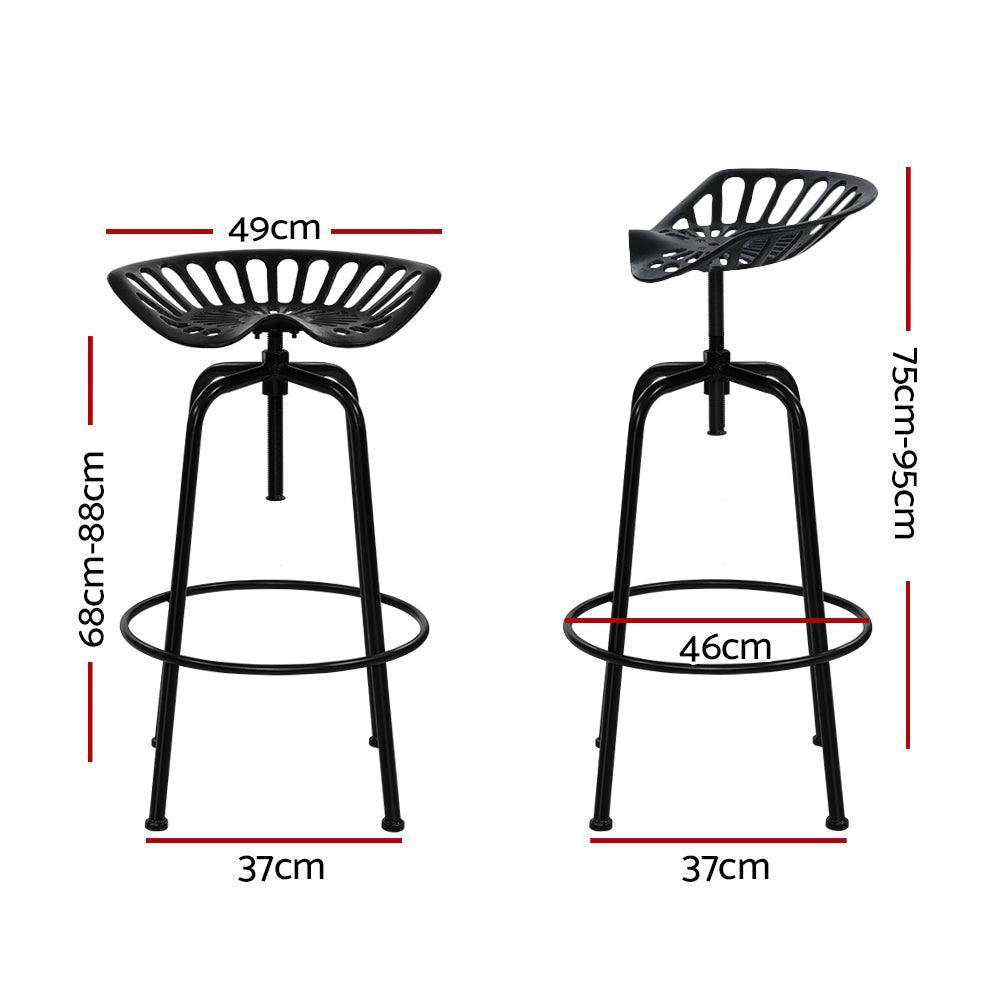 Artiss Bar Stool Retro Industrial Style Iron - Black - John Cootes