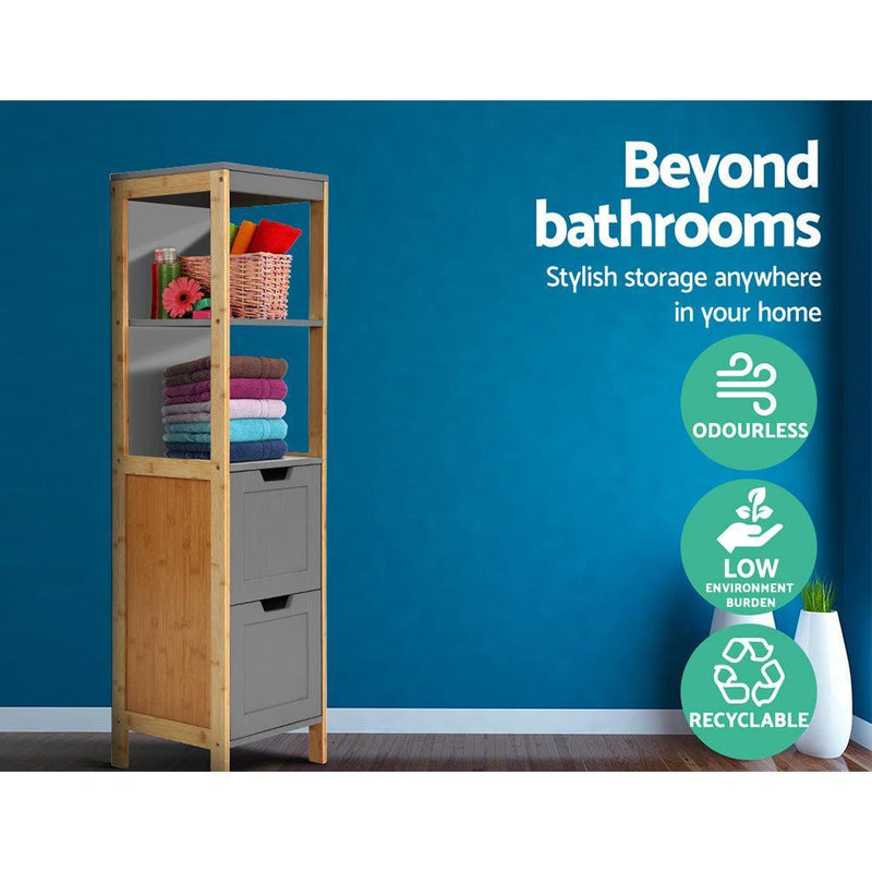 Artiss Bathroom Cabinet Tallboy Furniture Toilet Storage Laundry Cupboard 115cm - John Cootes