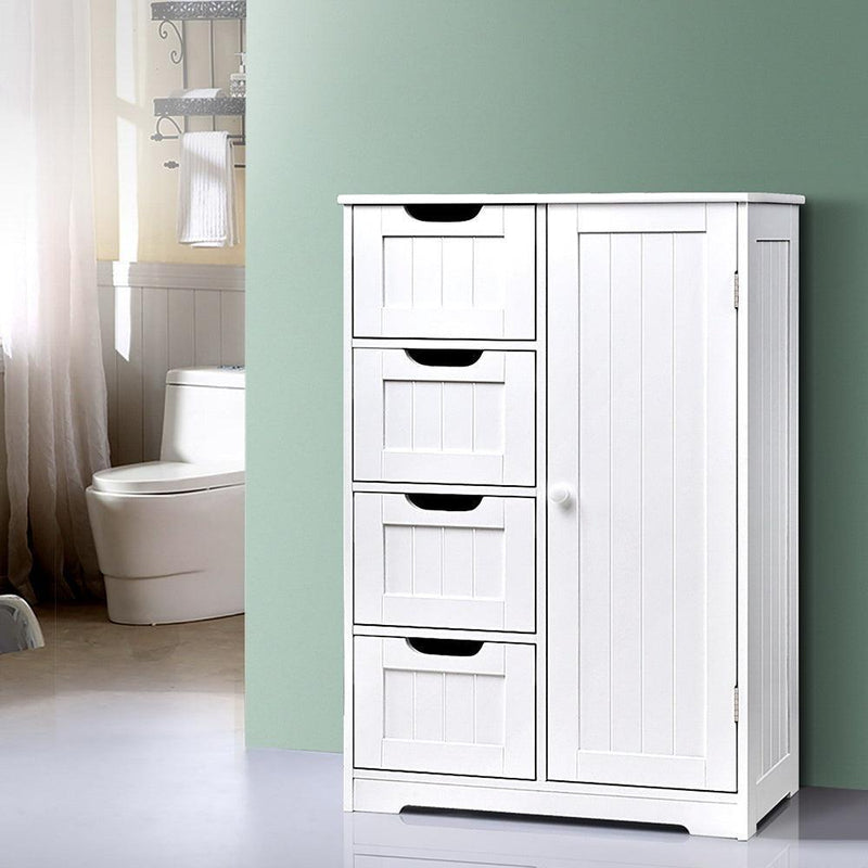 Artiss Bathroom Tallboy Storage Cabinet - White - John Cootes