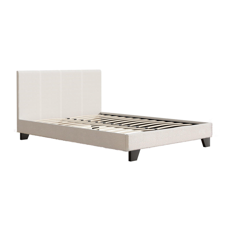 Artiss Bed Frame Double Size Boucle Fabric Mattress Base Platform Wooden - John Cootes