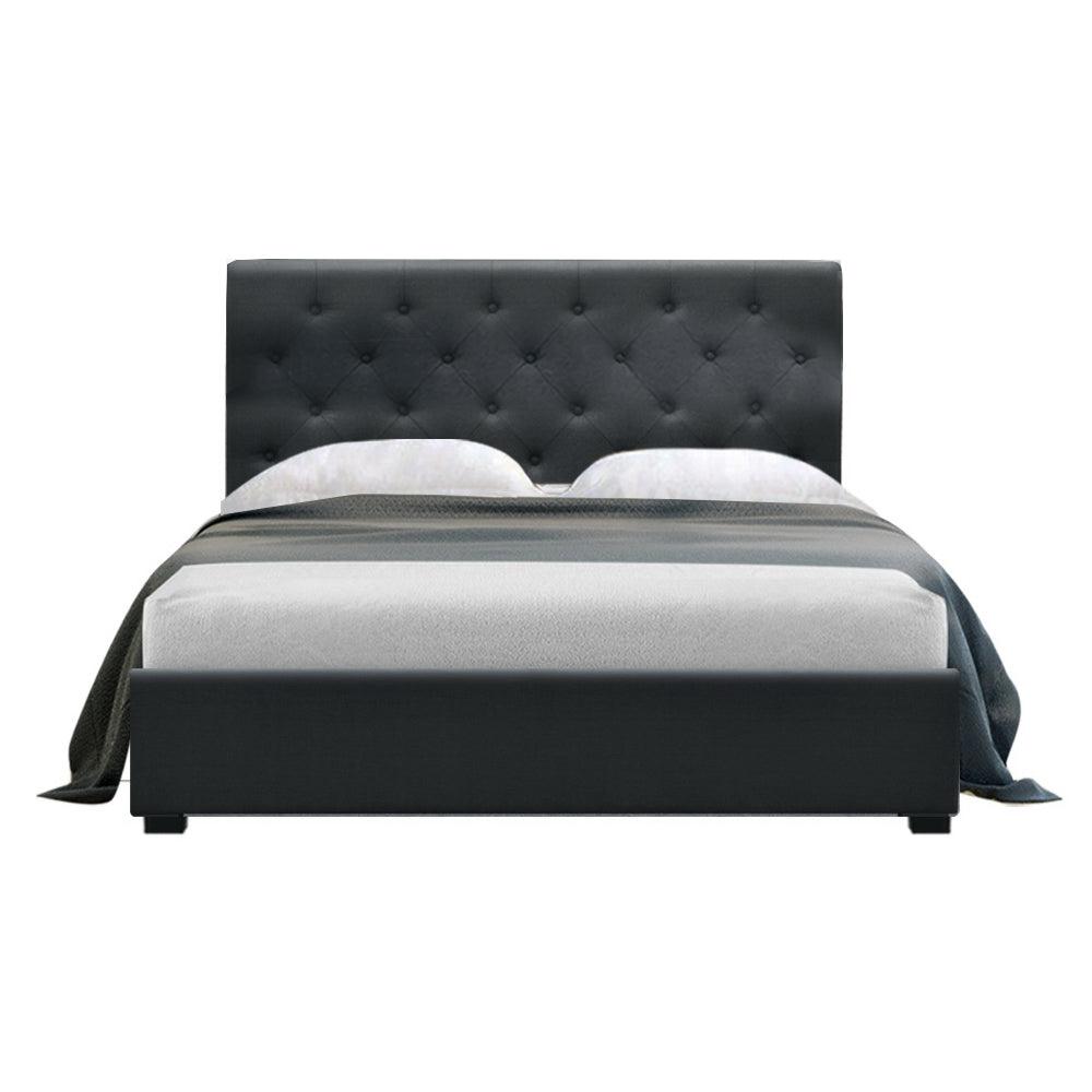 Artiss Bed Frame Double Size Gas Lift Base With Storage Fabric Charcoal Vila - John Cootes