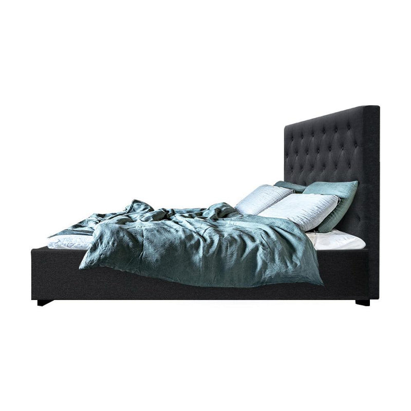 Artiss Bed Frame Double Size Gas Lift Base With Storage Fabric Charcoal Vila - John Cootes