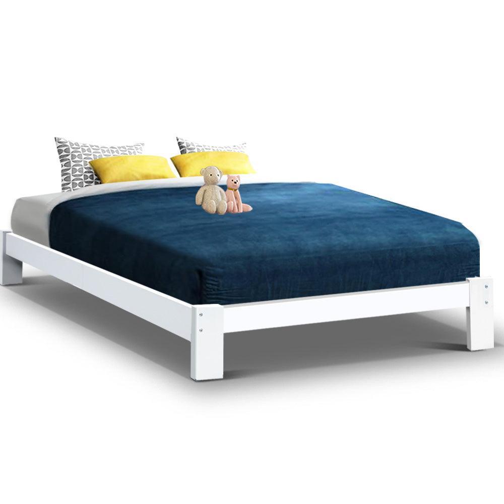 Artiss Bed Frame Double Size Wooden Bed Base JADE Timber Foundation Mattress - John Cootes