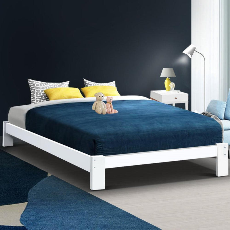 Artiss Bed Frame Double Size Wooden Bed Base JADE Timber Foundation Mattress - John Cootes