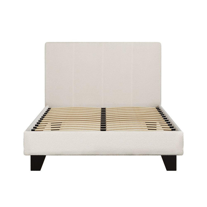 Artiss Bed Frame King Single Size Boucle Fabric Mattress Base Platform Wooden - John Cootes